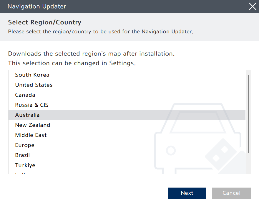 select region